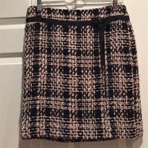 pink and black tweed skirt.